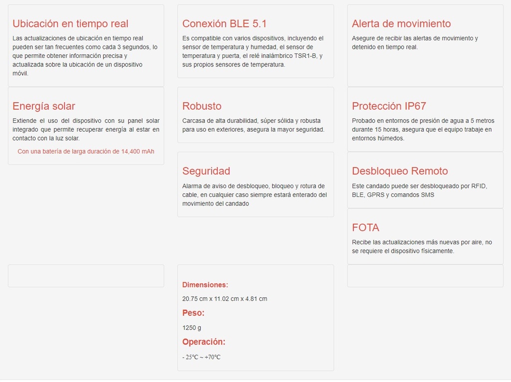 Rastreador satelital 4G LTE /Caracteristicas