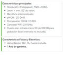 Bala WiFi / 2 Megapixel / Detección humana / Micrófono Integrado / Micro SD / Excelente Vision Nocturna / Exterior