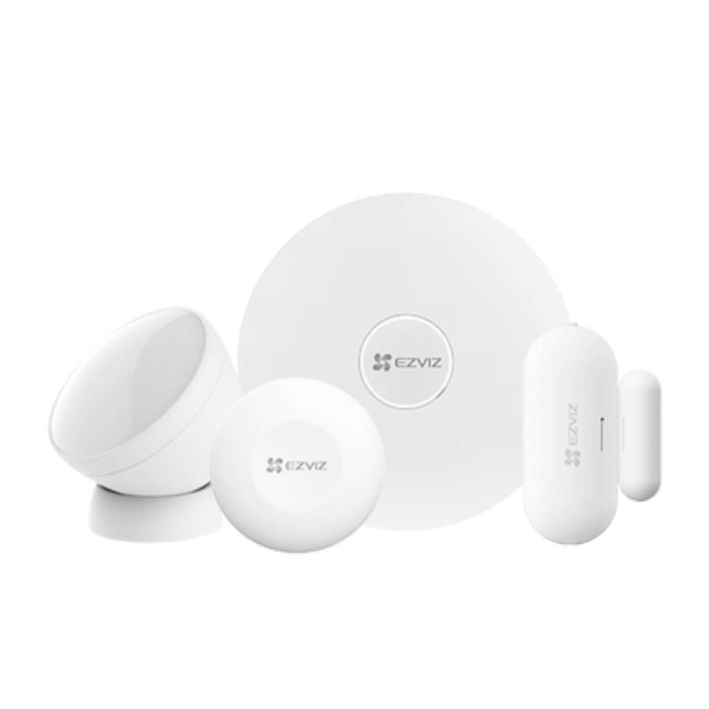 Kit de Alarma Inalambrico / Incluye: 1 Hub, 1 Sensor PIR, 1 Contacto Magnético y 1 Smart Boton / Configuración y Visualización por App Móvil EZVIZ / Protocolo Zigbee